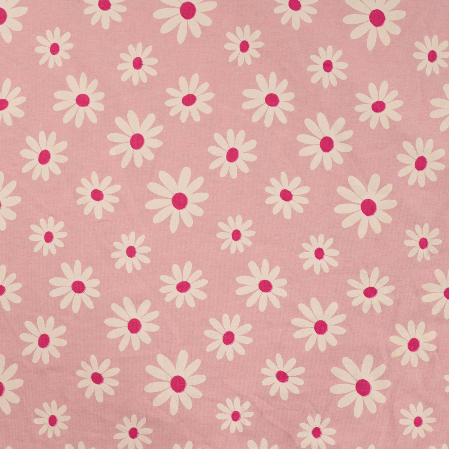 Baumwolljersey-  Melange Print Daisy's Poudre Blumen