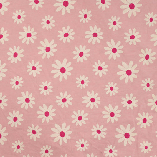 Baumwolljersey-  Melange Print Daisy's Poudre Blumen