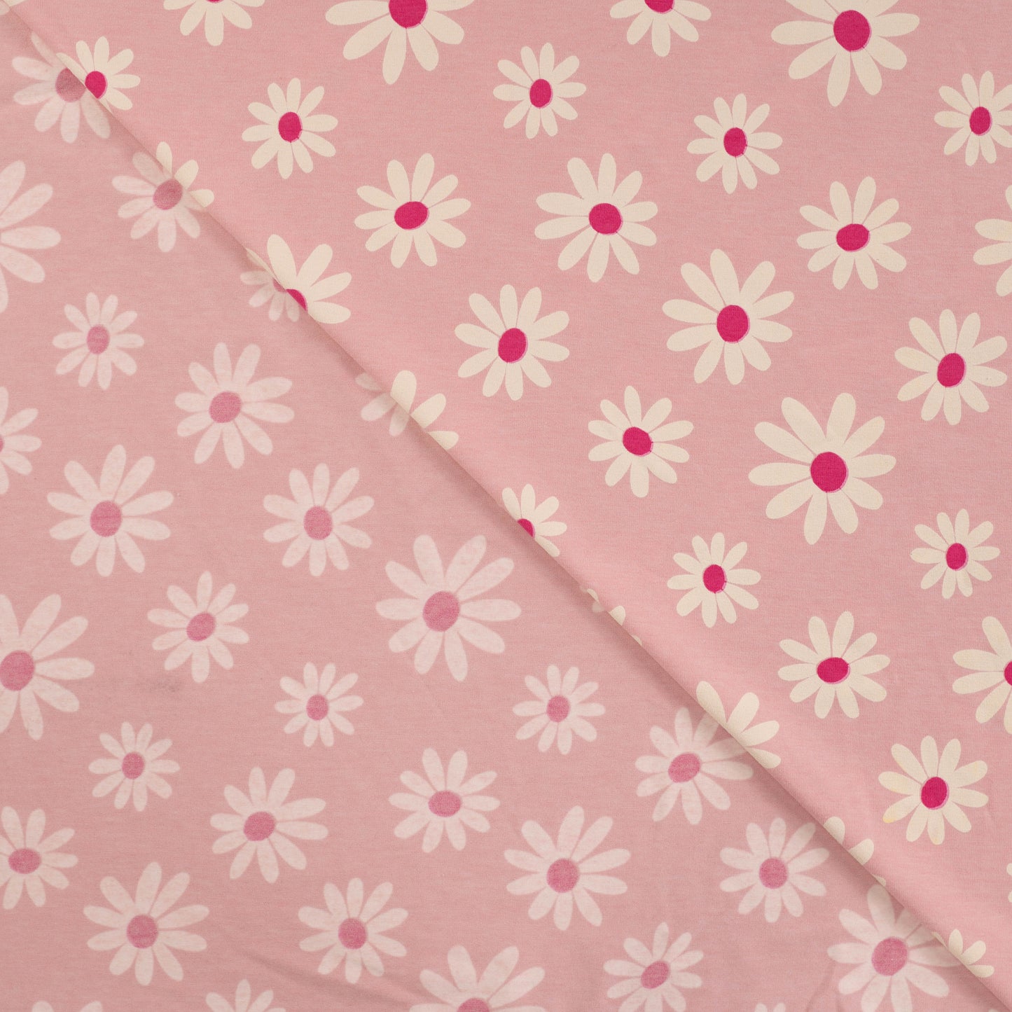 Baumwolljersey-  Melange Print Daisy's Poudre Blumen