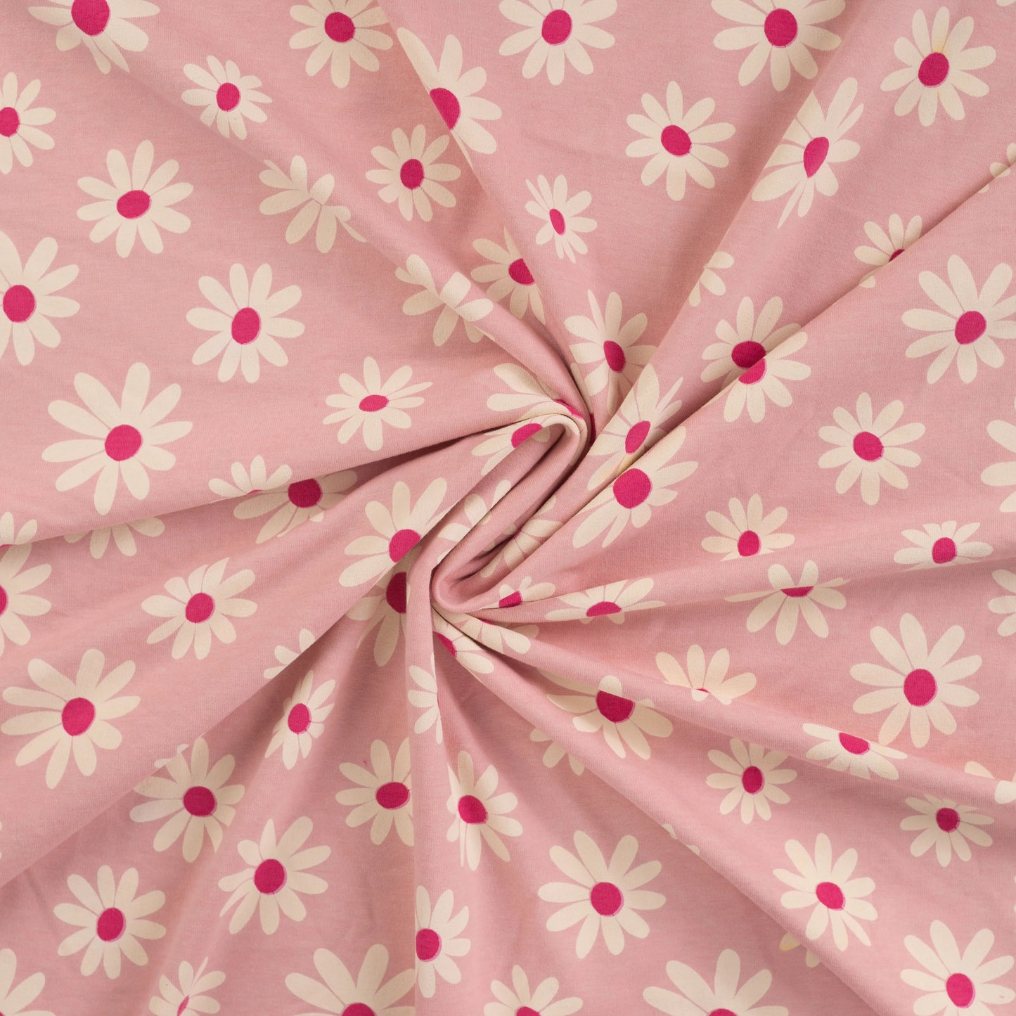 Baumwolljersey-  Melange Print Daisy's Poudre Blumen
