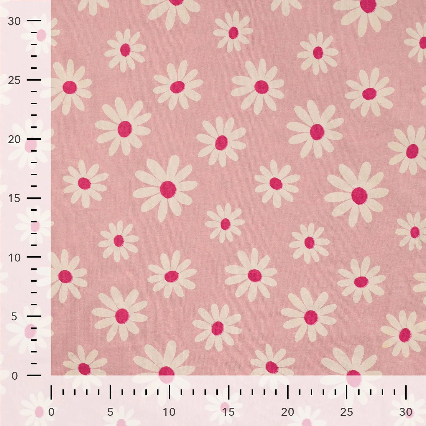 Baumwolljersey-  Melange Print Daisy's Poudre Blumen